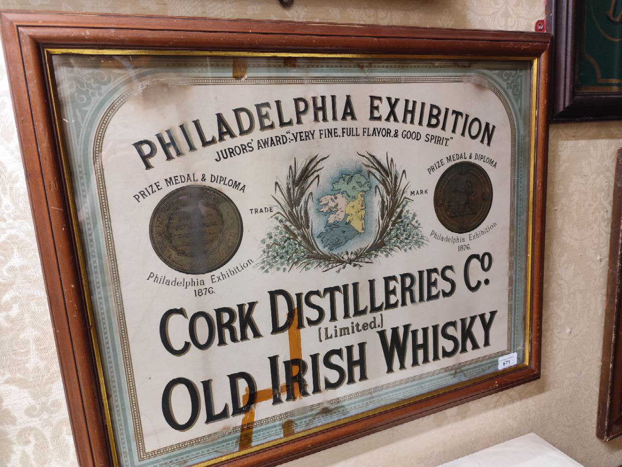 A rare Advertisement Poster,  for "Cork Distillers Co., (Limited) Old Irish Whiskey - Philadelphia - Image 5 of 5