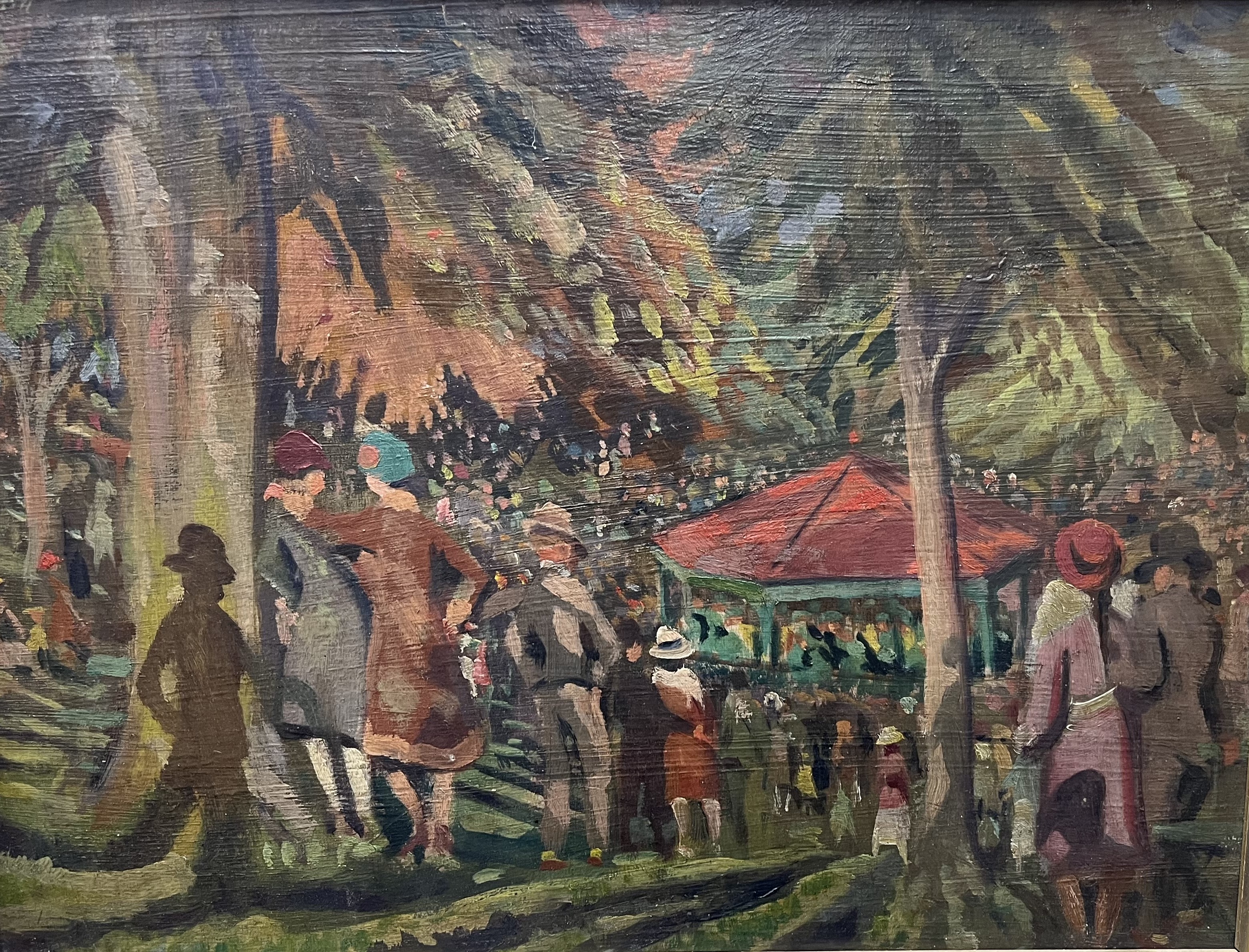 Harry Kernoff (1900-1974)  "Bandstand, The Hollow, Phoenix Park, 1926" O.O.B., approx. 30cms x 40cms