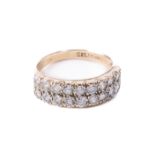 An attractive Ladies 9ct gold Ring, with double row white stones, size 0 1/2. (1)