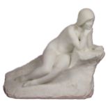 Francis Wiles, Irish (1889-1956) "Resting Nude," marble, signed  and dated 'F. Wiles, 1932'
