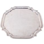 An Edwardian English silver Salver, of moulded and shaped form, the centre inscribed "South