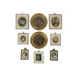 Miniatures: A collection of 7 attractive oval miniature oils of elegant Ladies, after Gainsborough