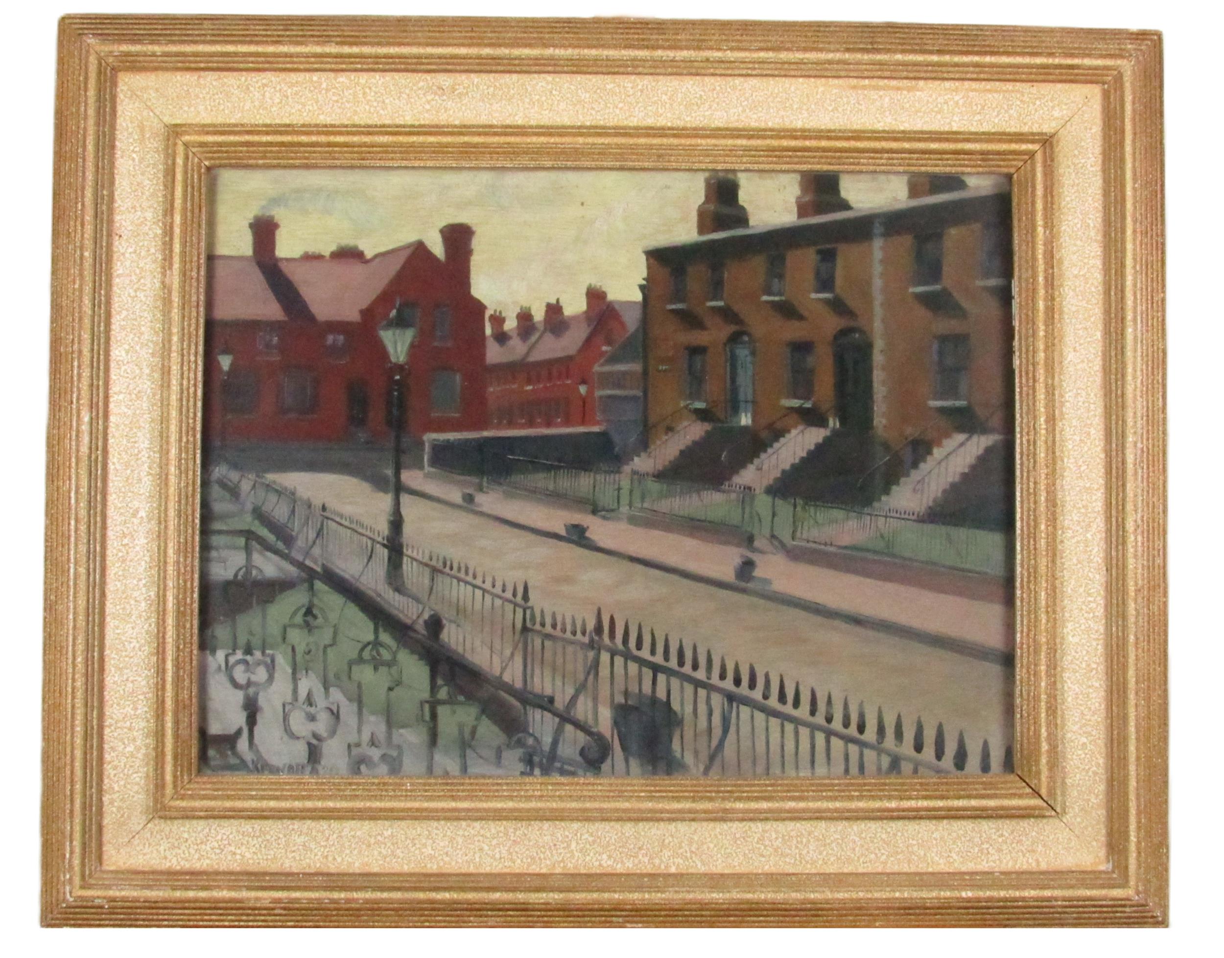Harry Kernoff  (1900-1974)   "Stamer Street, Portobello, Dublin," O.O.B., approx. 38cms x 50cms (15"