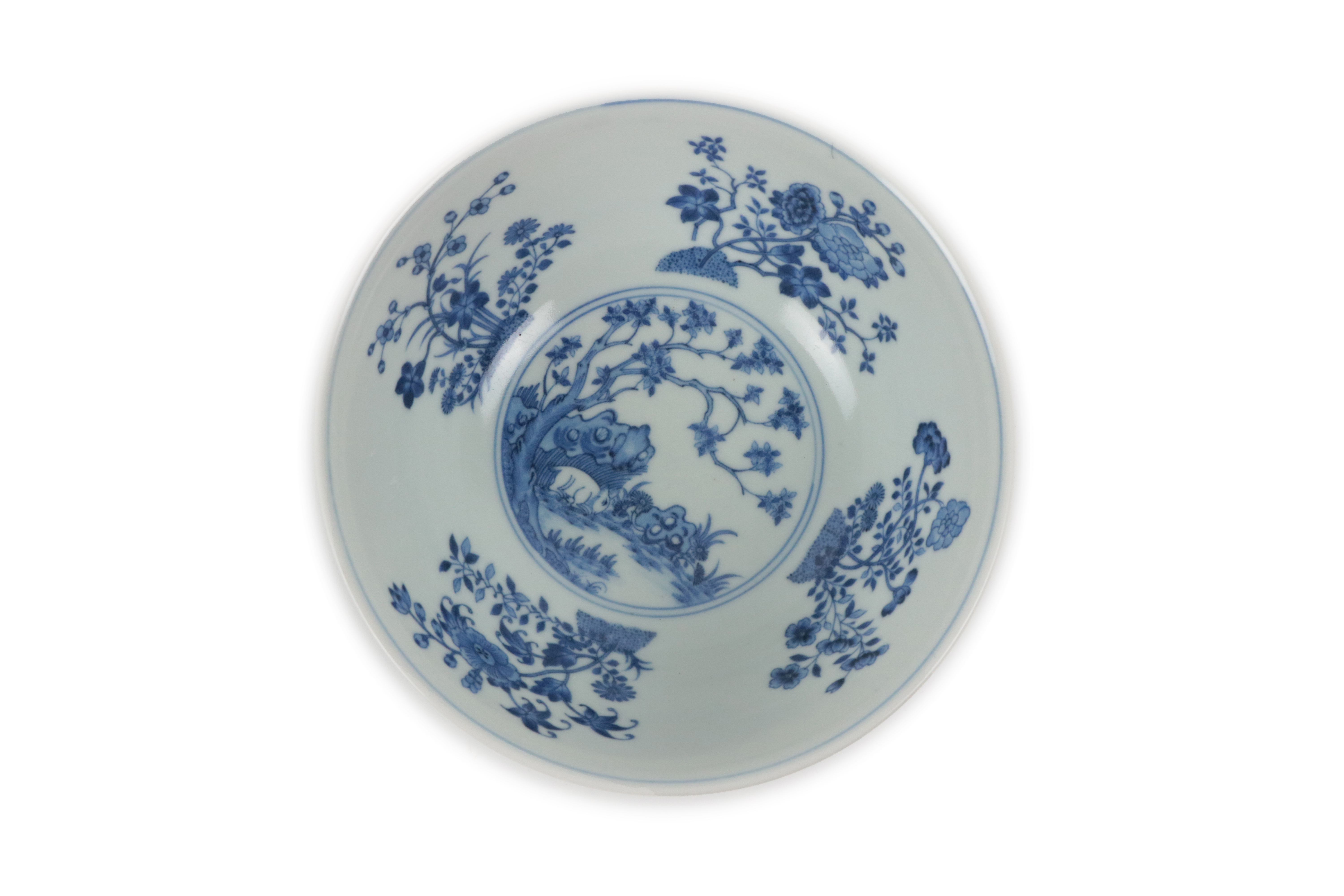 An attractive early Chinese blue and white 'Flower' Bowl, the interior decorated with central - Image 2 of 9