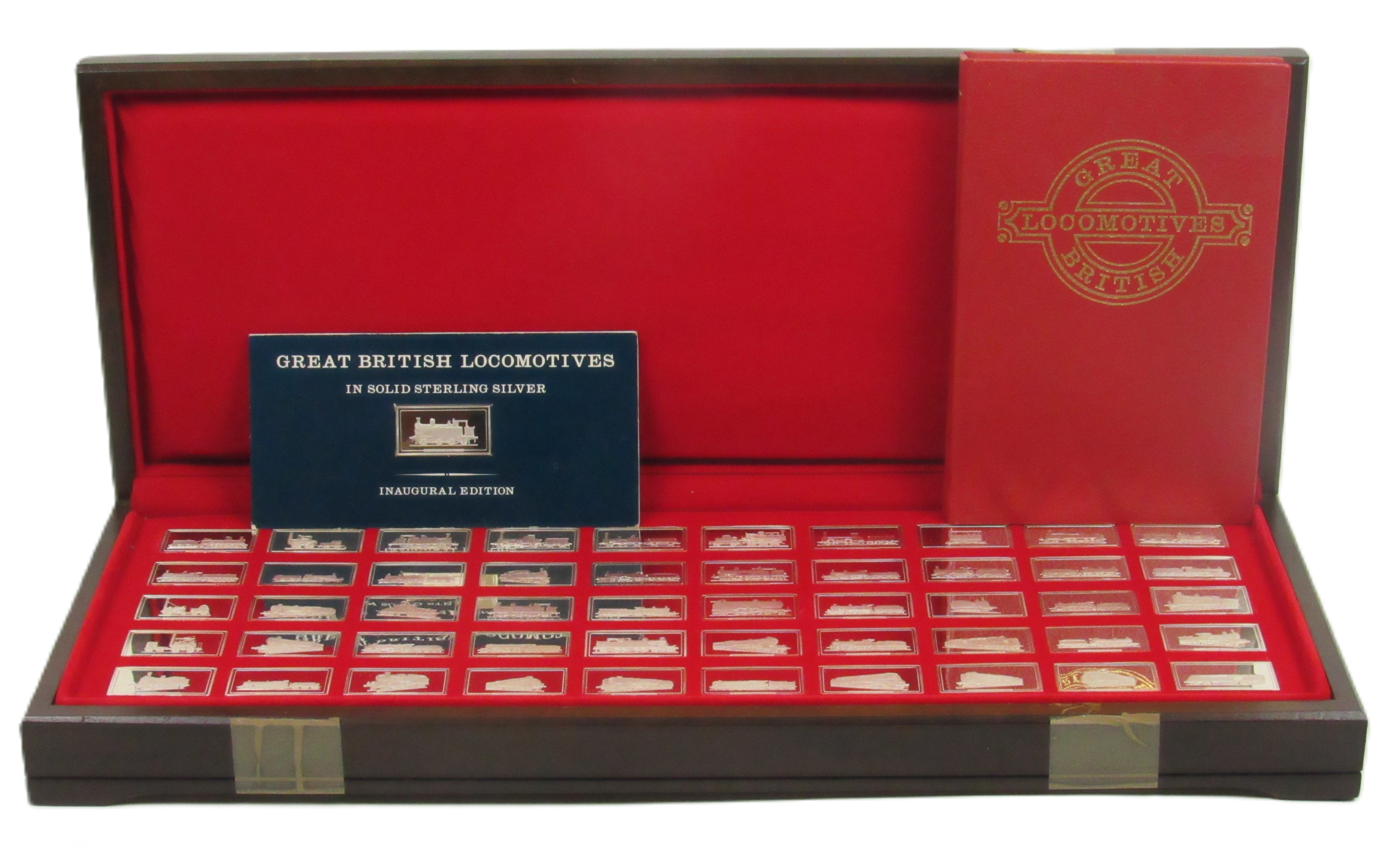 Commemorative Token: [Railwayana] A collection of 50 silver ingot or tokens, each decorated with