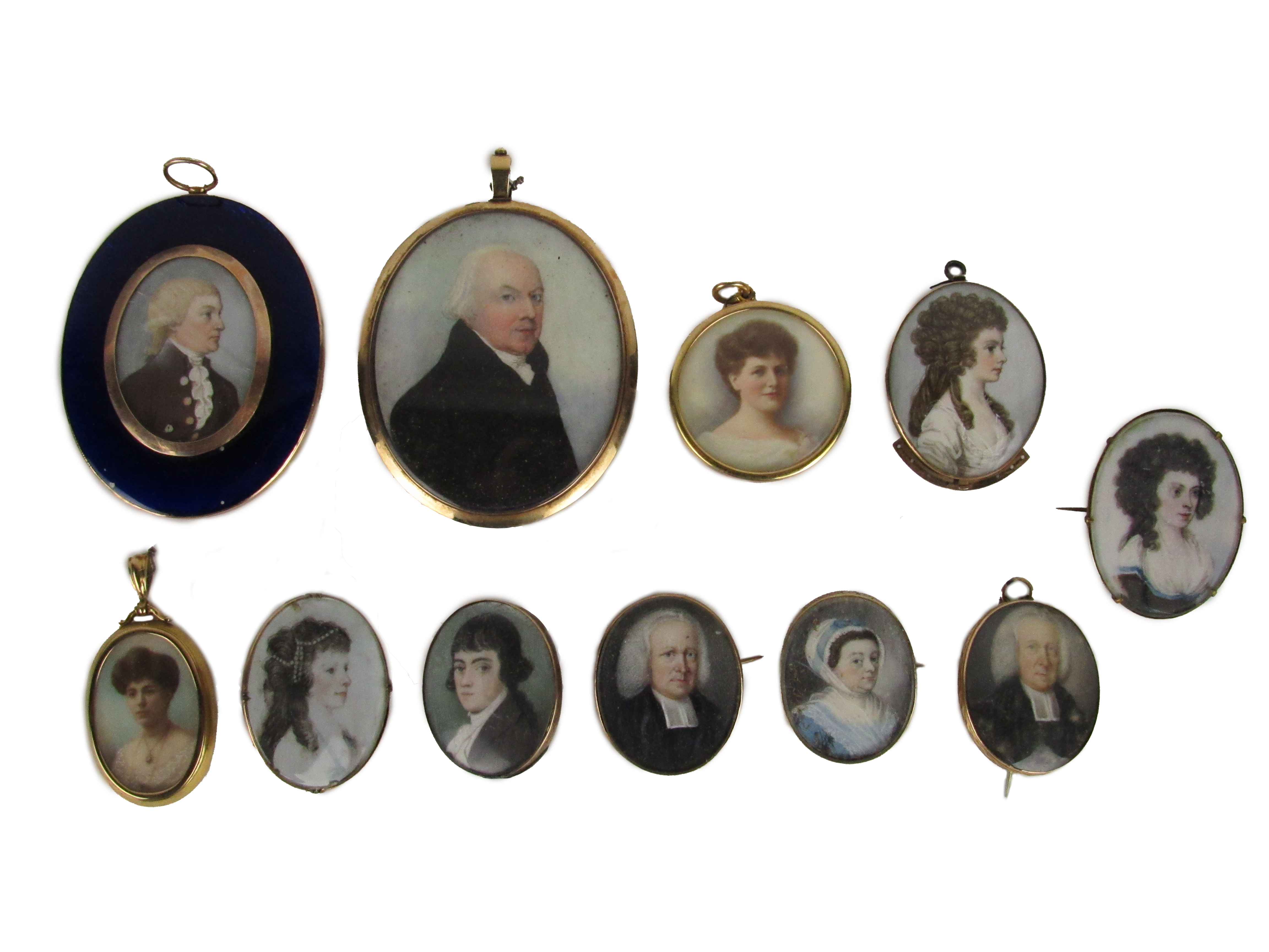 The Gollock Family Miniatures Miniatures:  A collection of 9 miniature Portrait Paintings,