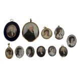 The Gollock Family Miniatures Miniatures:  A collection of 9 miniature Portrait Paintings,