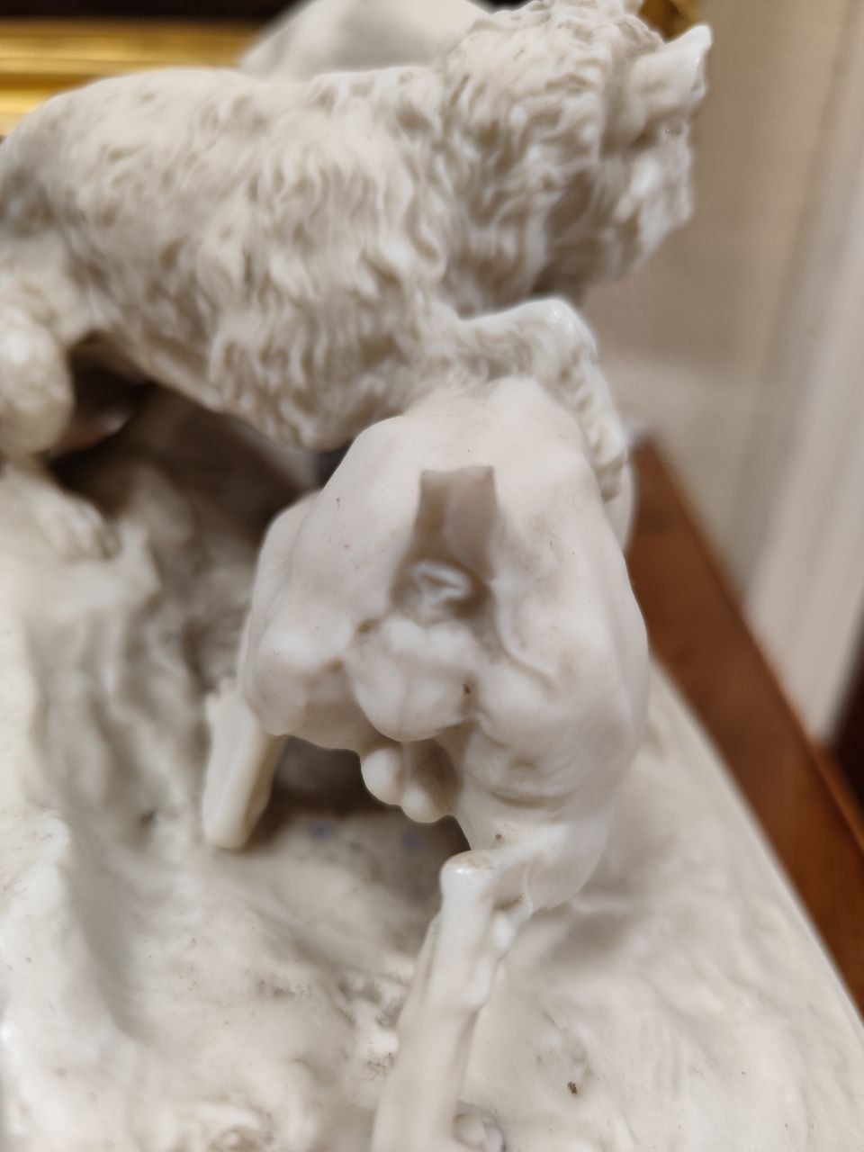 A Copeland Parian ware Model, of a group of Terriers perched outside a rabbit hole, with - Image 8 of 9