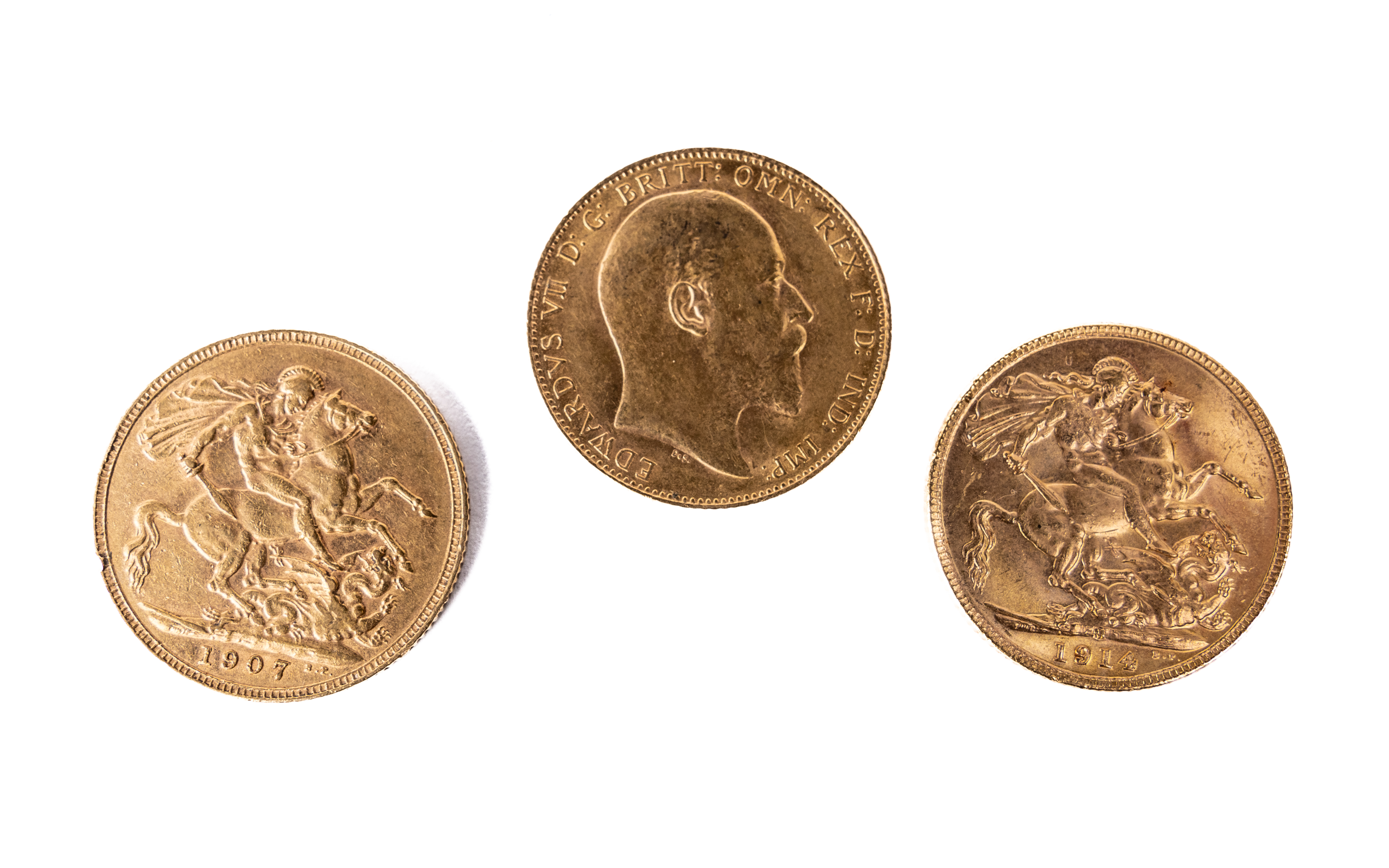 Sovereigns: An Edward VII Royal Mint gold Full Sovereign, 1907; together with another 1909; also a