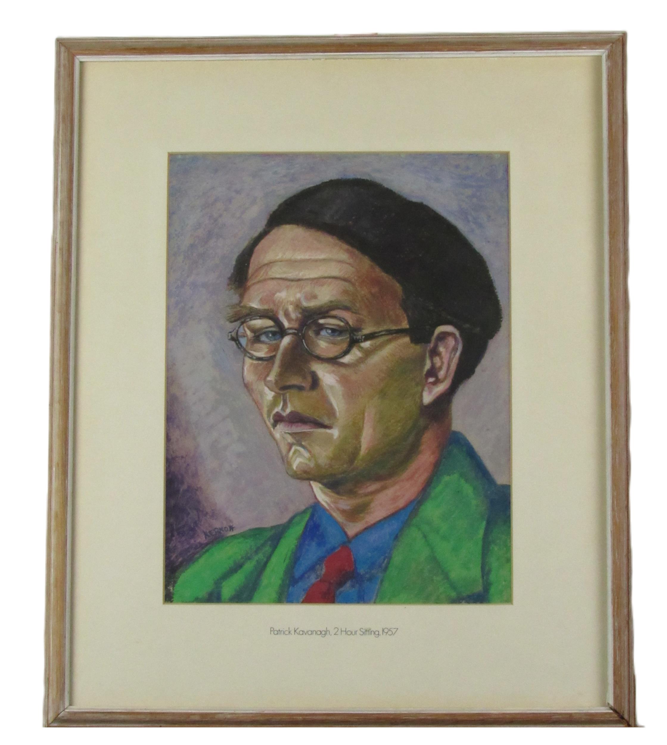 Harry Kernoff  (1900-1974) "Portrait of Patrick Kavanagh, 1957," pastel on paper, approx. 39cms x