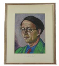 Harry Kernoff  (1900-1974) "Portrait of Patrick Kavanagh, 1957," pastel on paper, approx. 39cms x