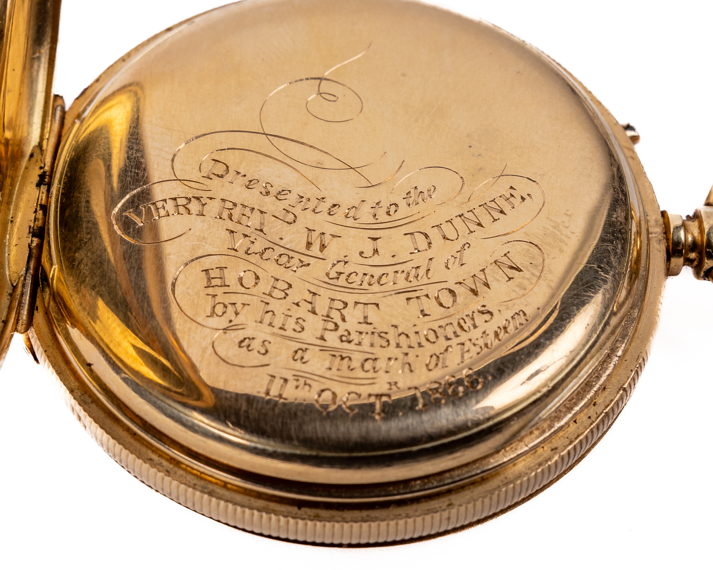 Australian Interest: An 18ct gold cased and chased circular Gentleman's Pocket Watch, the main - Image 2 of 13