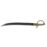 Militaria: A French M1829 mounted Artillery Sabre Sword, the brass handle with single guard