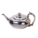 An English silver Teapot, of circular or spherical form, by Garrards, London 1822, the hinged lid