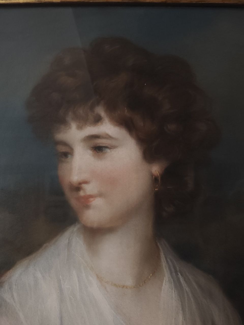 John Russell, R.A.  (1745-1806) "Countess of Oxford," [Jane Elizabeth Harley (nee Scott) 1774-1824,] - Image 9 of 11