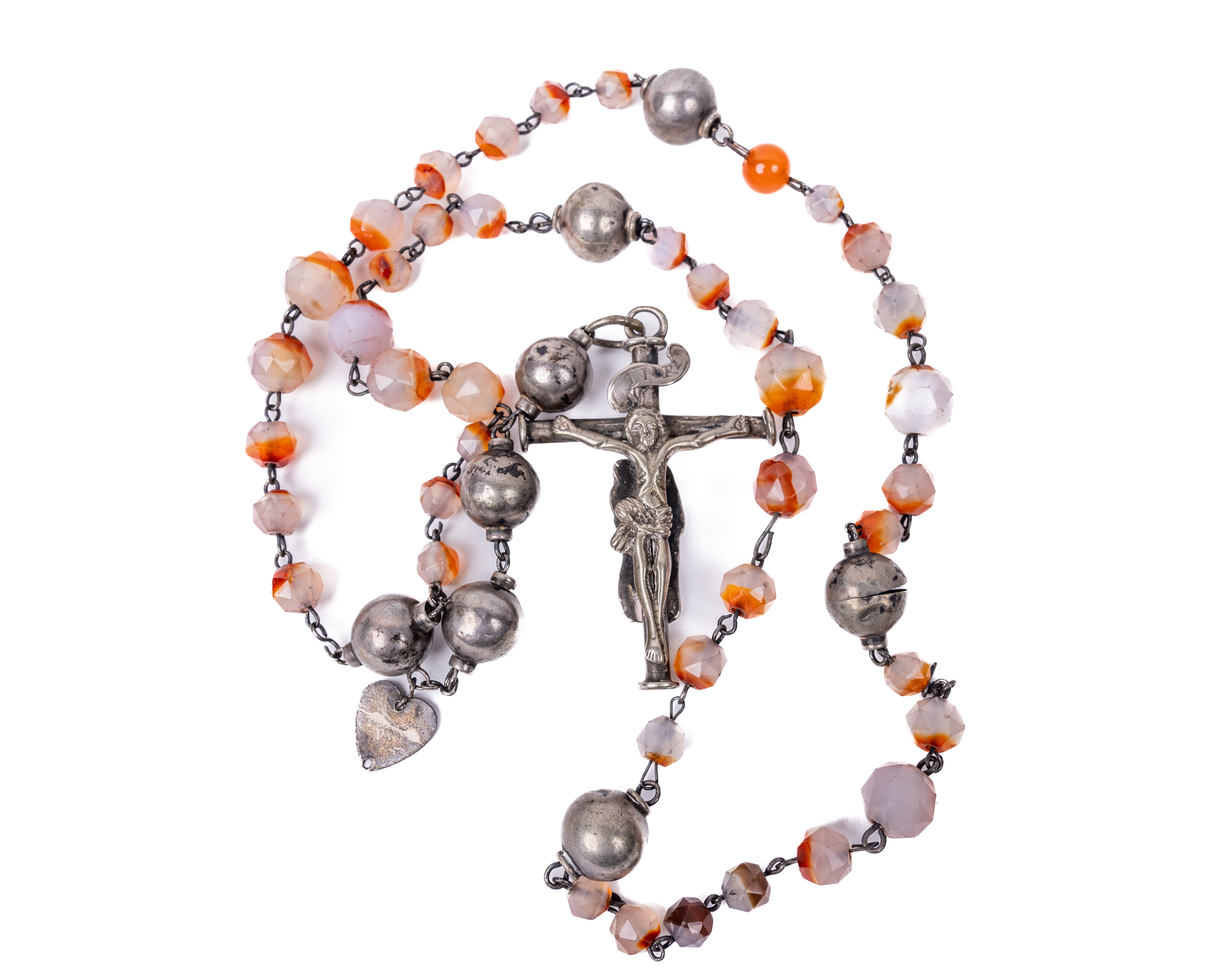 An important and rare 18th Century Irish 'Galway' Rosary, with double sided crucifix pendant, with