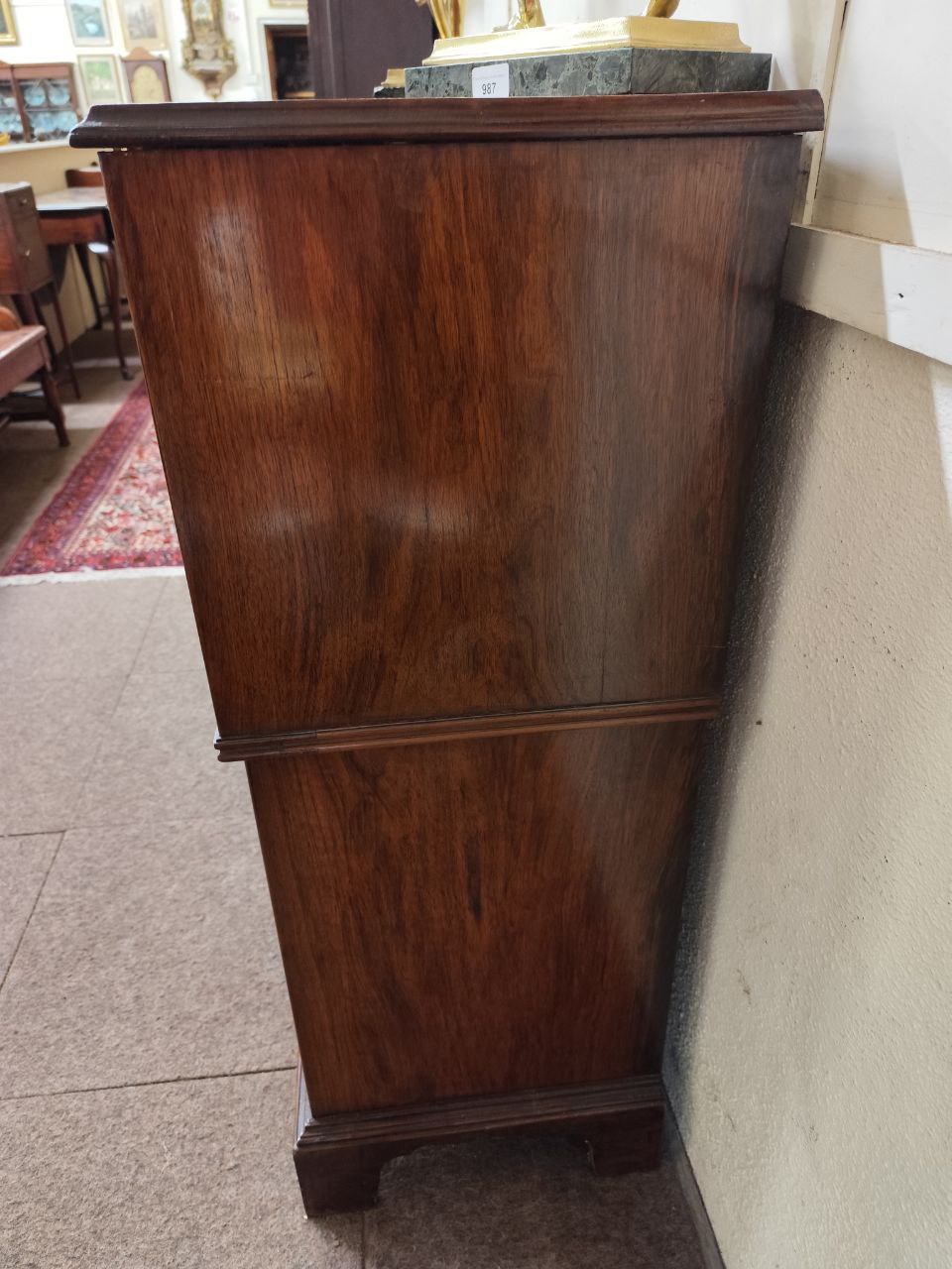 An attractive 20th Century Scottish mahogany Bureau, the top with crossbanding and ebony string - Image 3 of 7