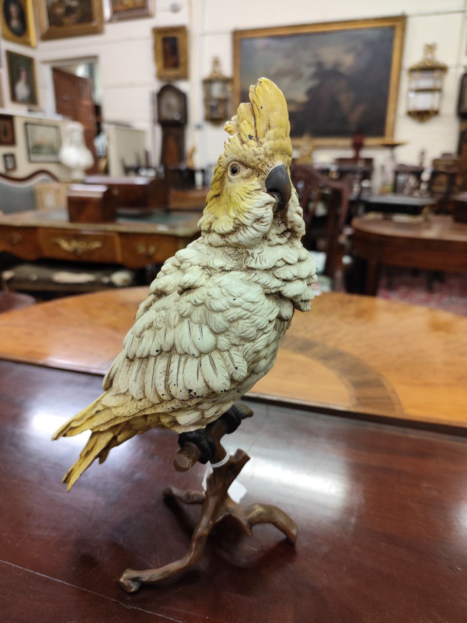 An attractive Austrian bronze cold painted Cockatoo, by Franz Bergman, modelled perched on a branch, - Image 8 of 8