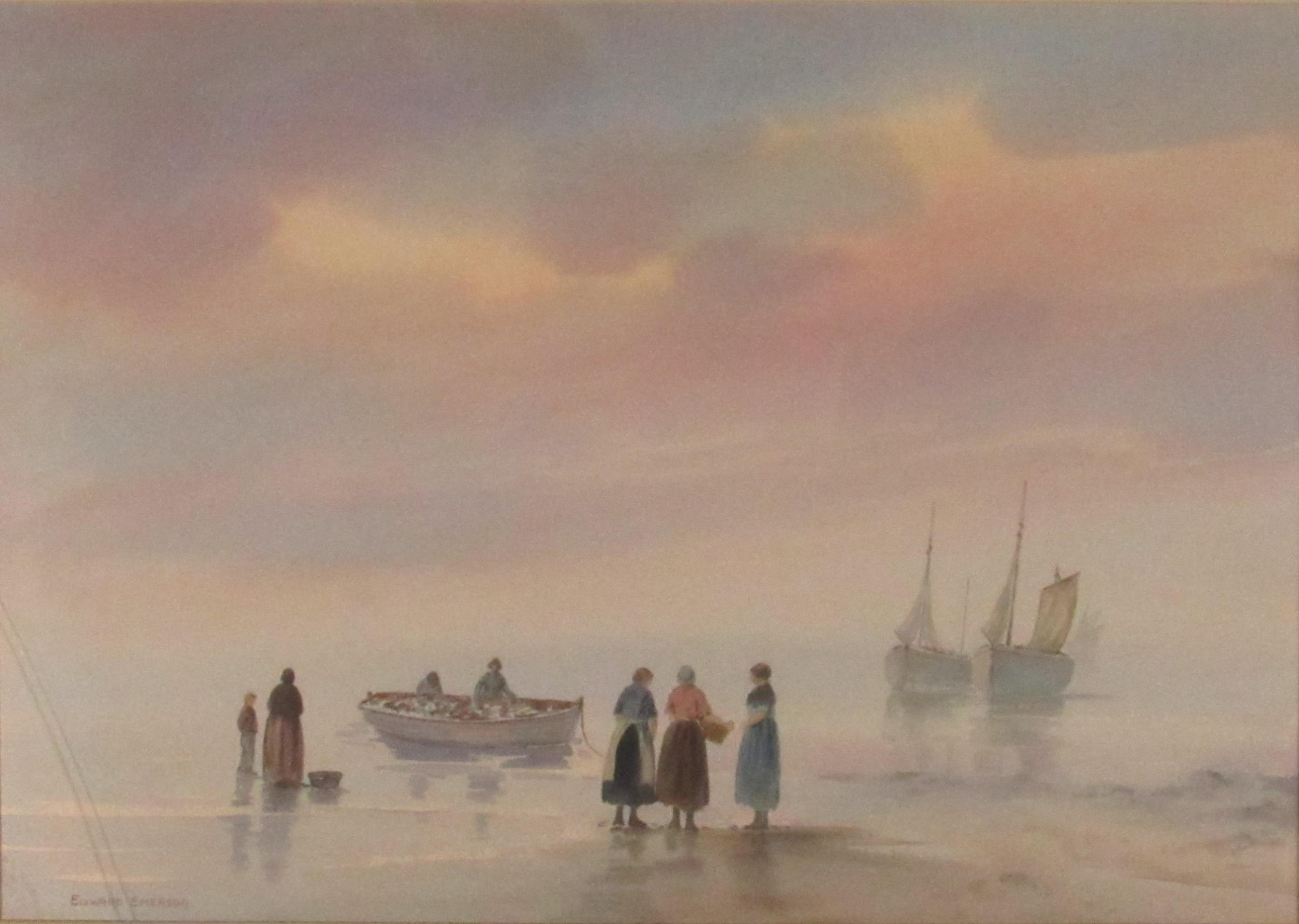 Edward Emerson, Irish (XIX - XX) "Setting Sail," & "Bringing Home the Catch," a pair of