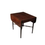 A 19th Century mahogany drop leaf Pembroke Table, with moulded edge and D flaps, long drawer, the