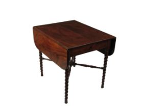 A 19th Century mahogany drop leaf Pembroke Table, with moulded edge and D flaps, long drawer, the