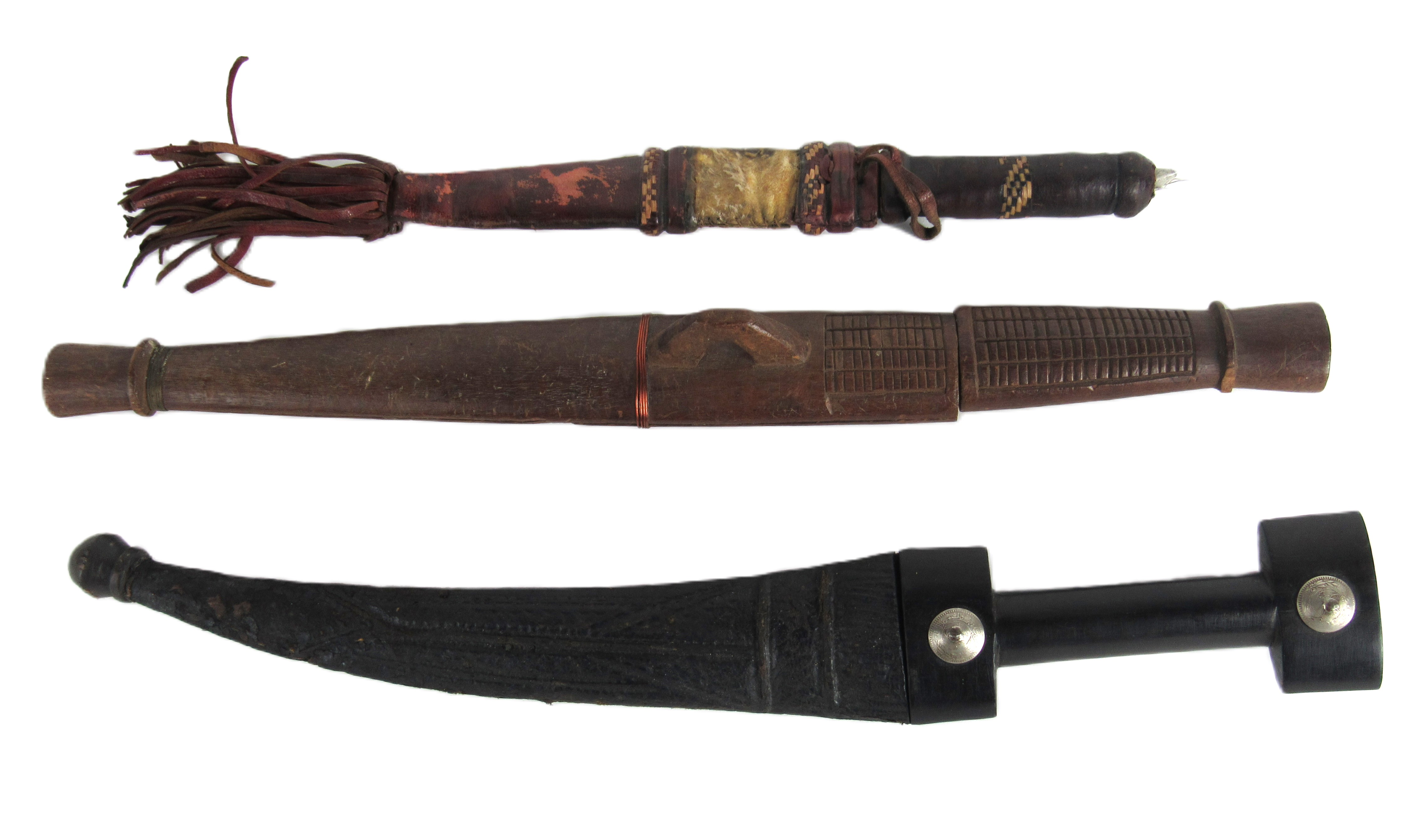 Militaria: Ethnographical - A 19th Century Persian 'Jambiya' the double sided and curved blade