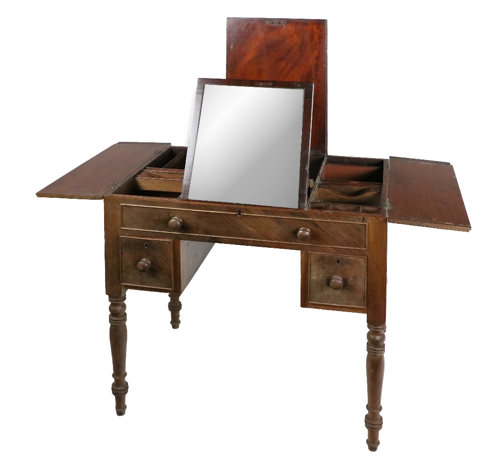 A 19th Century mahogany Gentleman's Dressing Table, with central lift top and side openings with - Image 2 of 2