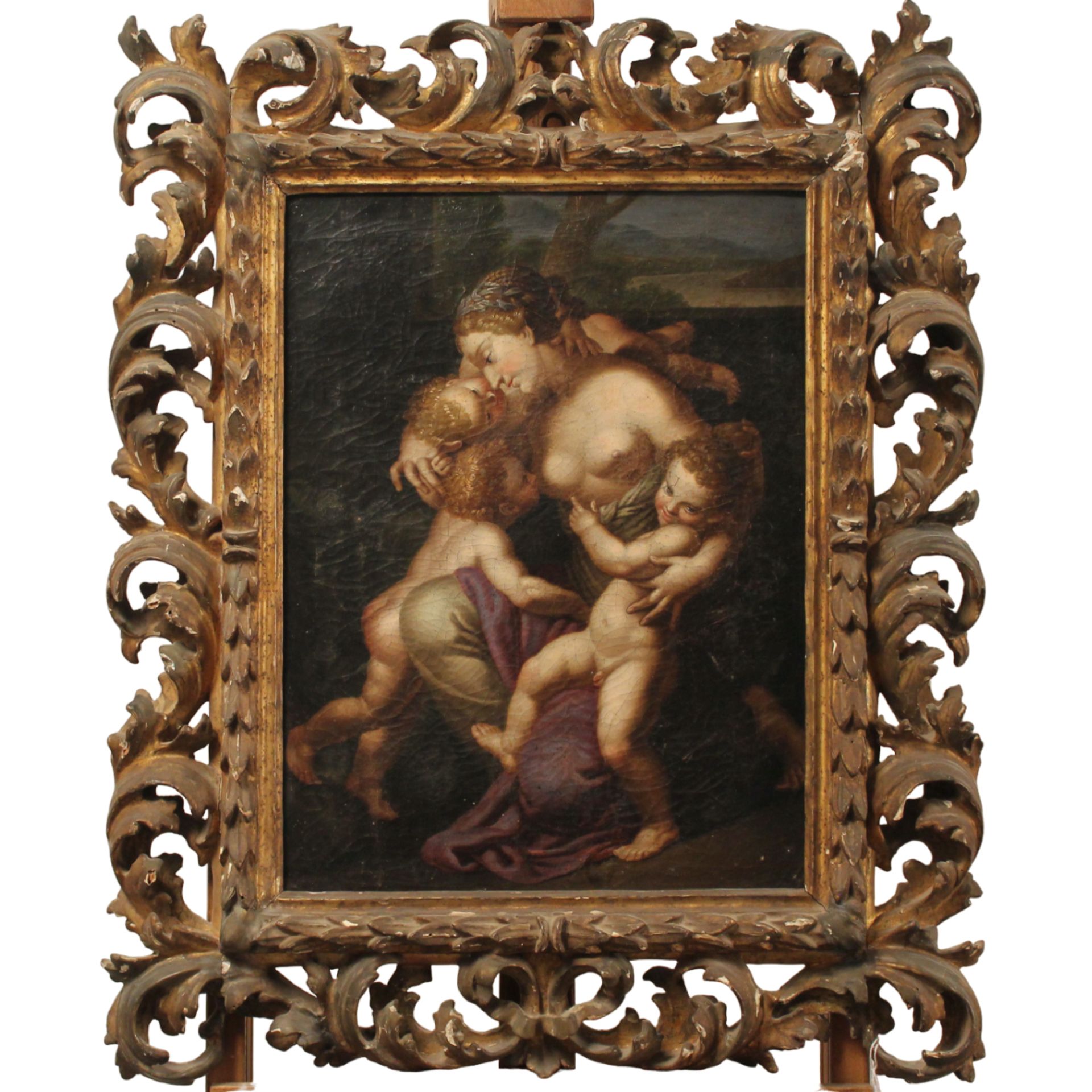 Scuola emiliana della fine del secolo XVII "Amore materno" - Emilian school of the end of the 17th c