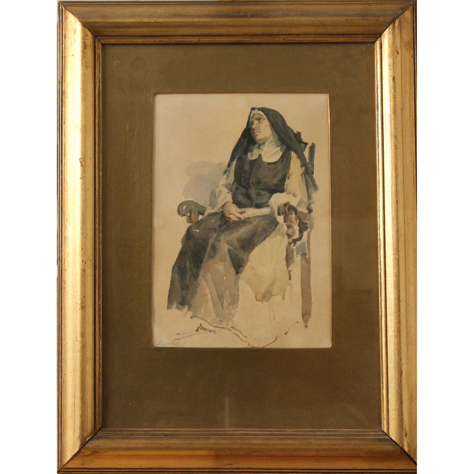 Salvatore Marchesi (1852/1926) "Suora seduta" - "Sitting Nun"