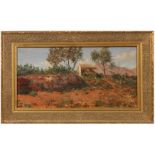 Francesco Scarpinato (1840/1895) "Paesaggio di campagna con casolare" - "Country landscape with farm