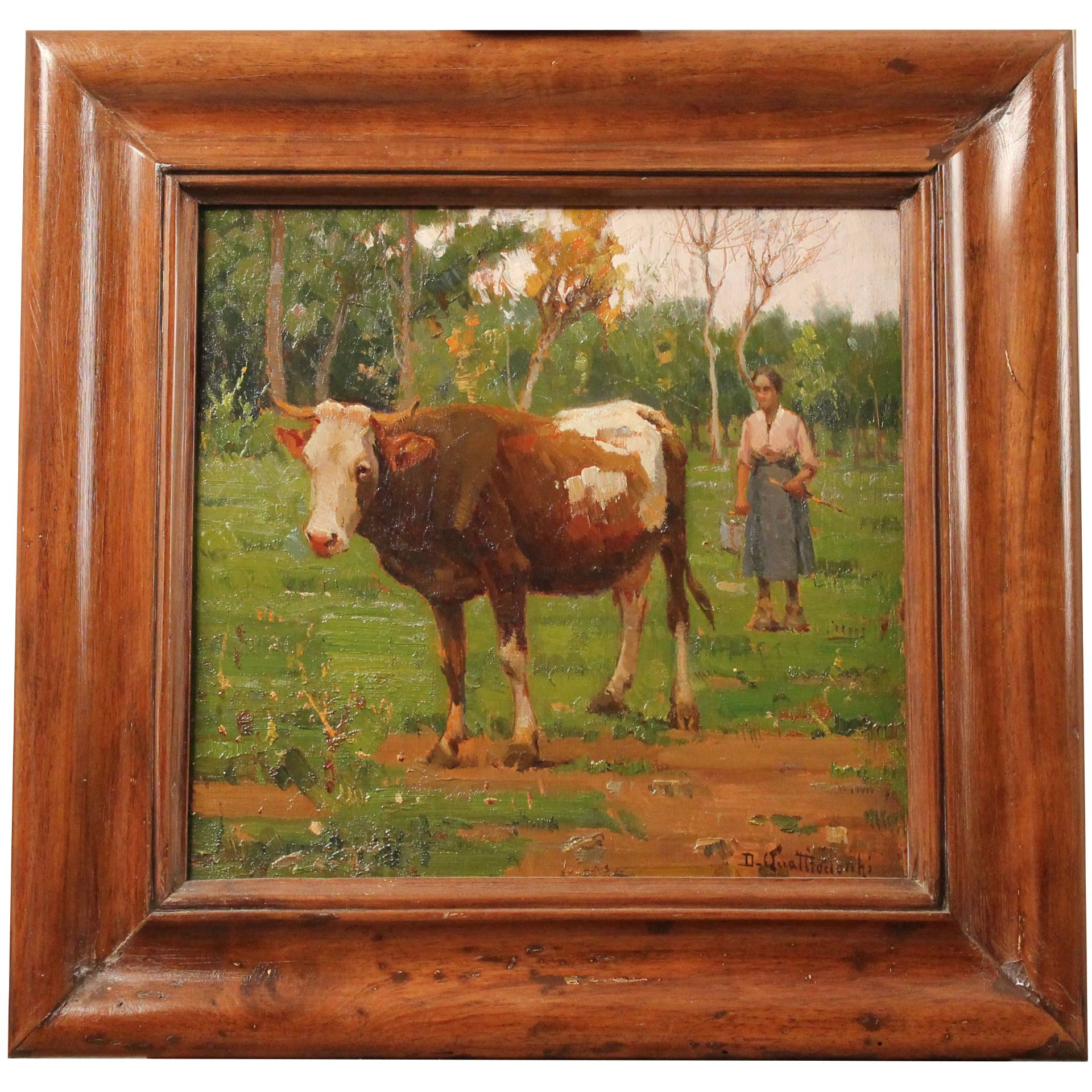 Domenico Quattrociocchi (1872/1941) "La mucca" - "The cow"