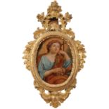 Scuola siciliana degli inizi del secolo XVIII "Santa Rosalia e la Madonna" - Sicilian school of the