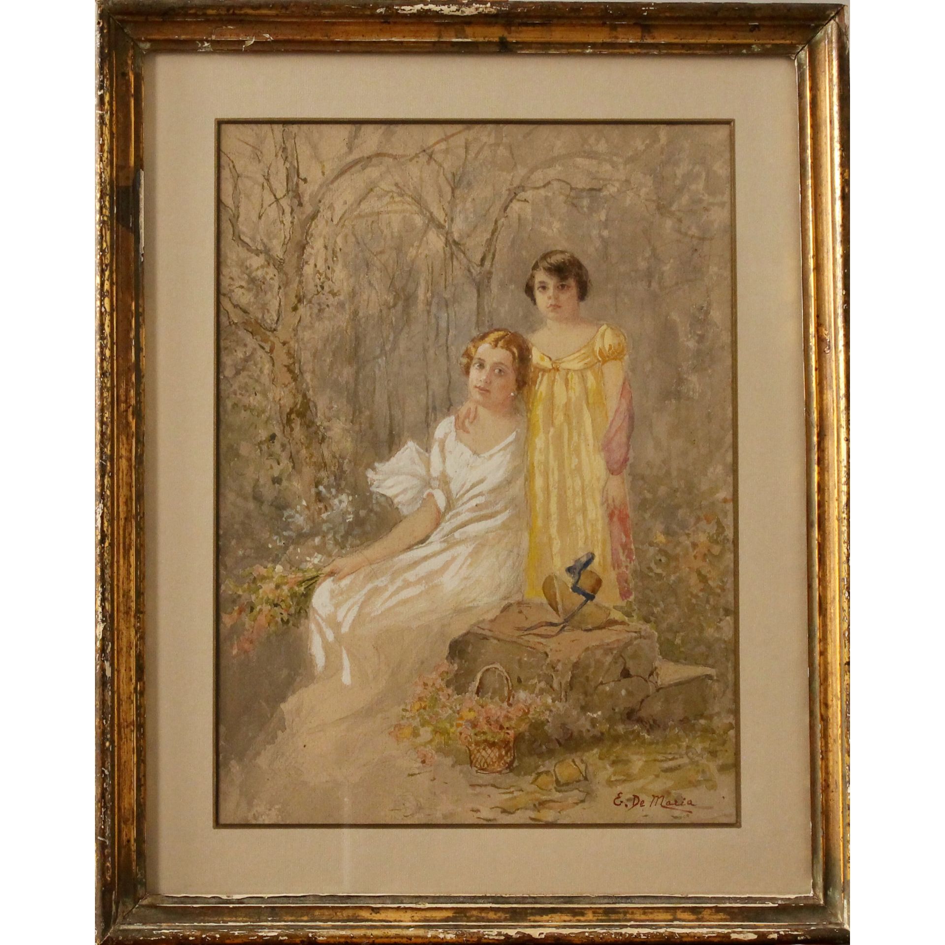 Ettore De Maria Bergler (1850/1915) "Madre con figlia" - "Mother with daughter"