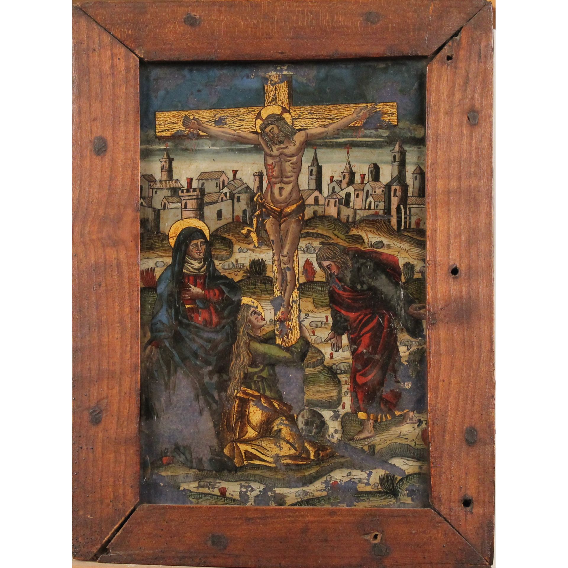 Scuola veneta del secolo XVI "Crocifissione" - Venetian school of the 16th century "Crucifixion" - Image 2 of 3