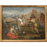 Scuola napoletana del secolo XVIII "Giacobbe e Rachele al pozzo" - 18th century Neapolitan school "J