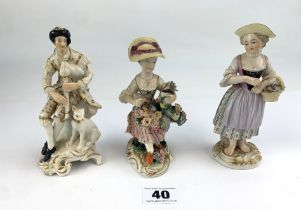 3 antique china figures