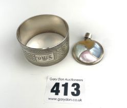 Silver pendant & napkin ring