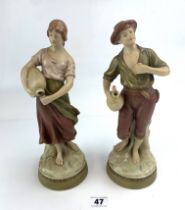 Pair of Royal Dux figures