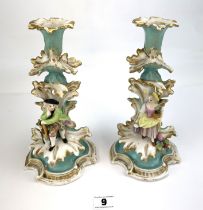 Pair of china candlesticks