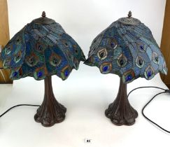 Pair of Tiffany style lamps