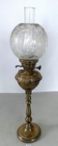 Antique brass oil lamp