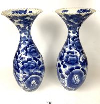 Pair of large blue/white vases