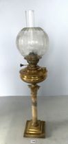 Antique brass oil lamp