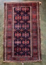 Red/blue patterned rug