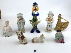 7 figures & glass clown