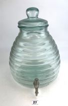 Large glass lidded urn