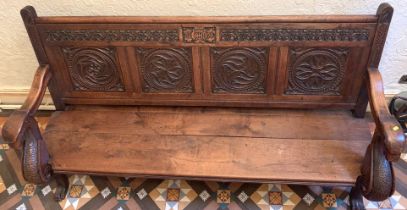 Large carved bench