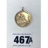 9k gold St. Christopher pendant