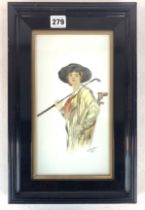 Painting of lady golfer