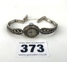 Silver marcasite watch